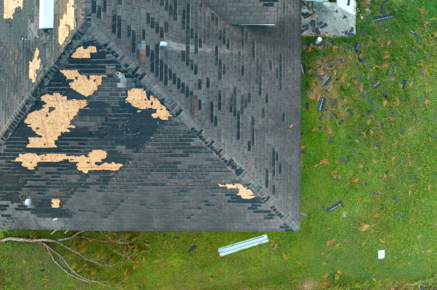 Roof storm damage